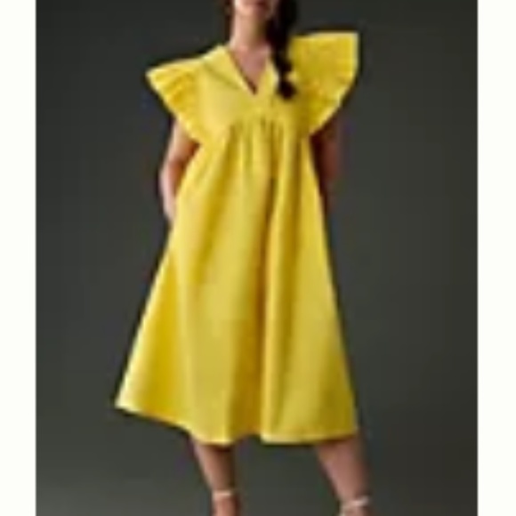 Maeve Printed Flutter-Sleeve Babydoll Dress - Picture 4 of 5